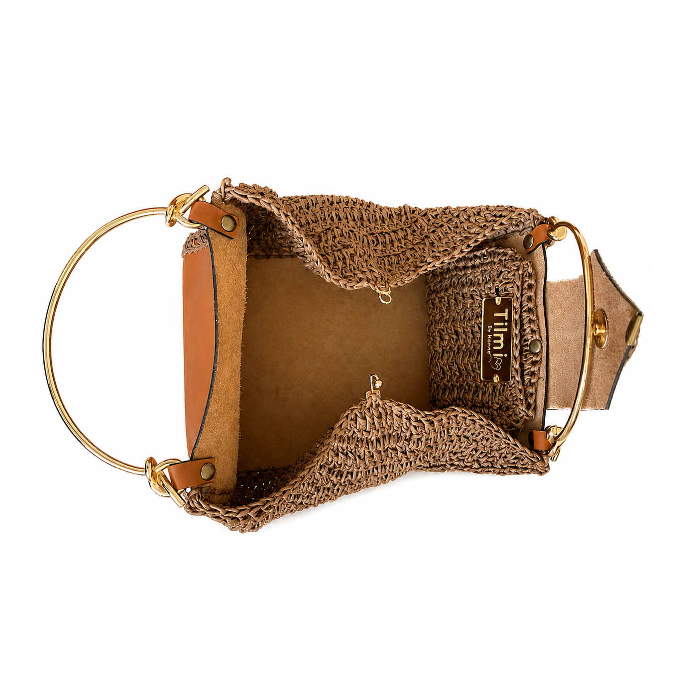 Raffia Leather Hand Bag – Image 4